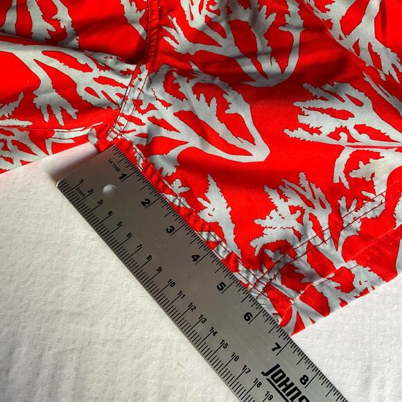 Nautica Men’s Swimming Trunk, size XL,Neon Red & Gray,Liner,Inner & Back Pockets - Picture 5 of 11
